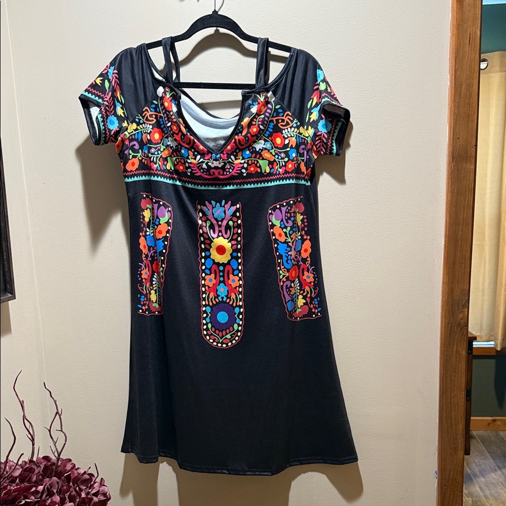 Colorful Embroidered Dress